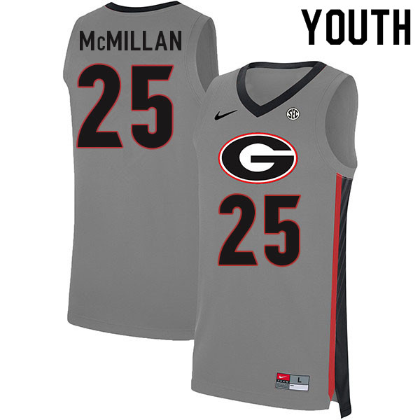 Youth #25 Tyron McMillan Georgia Bulldogs College Basketball Jerseys Sale-Gray - Click Image to Close